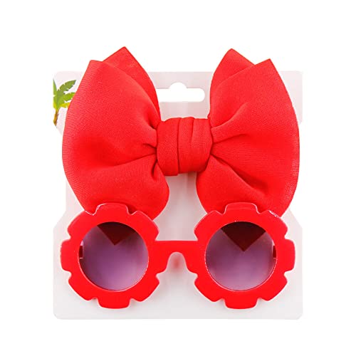 Wooauto Sonnenbrille und Baby Haarschleife Stirnbänder Set, Baby Mädchen Sonnenbrille Stirnband - Kleinkind Mädchen Sonnenbrille Für Geburtstag, Strand Mottoparty, Reisen, Urlaub, Spielen,Typ 10 von Wooauto