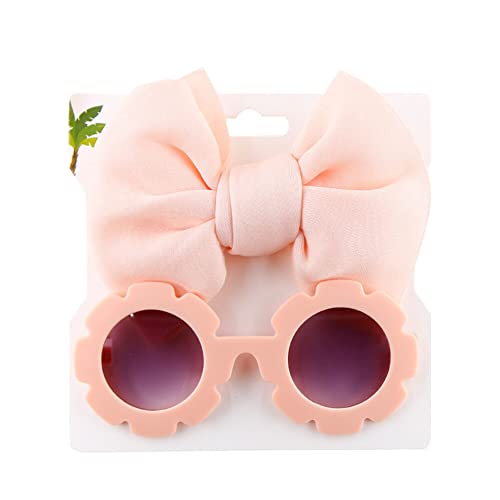 Wooauto Sonnenbrille und Baby Haarschleife Stirnbänder Set, Baby Mädchen Sonnenbrille Stirnband - Kleinkind Mädchen Sonnenbrille Für Geburtstag, Strand Mottoparty, Reisen, Urlaub, Spielen,Typ 3 von Wooauto