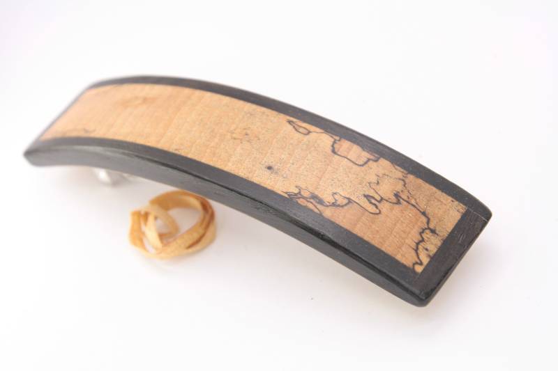 Haarspange, Hölzerne Haarklammer, Haarspange Aus Holz/Große Größe | 95mm Marmoriete Buche + Mooreiche von WoodArtGermany