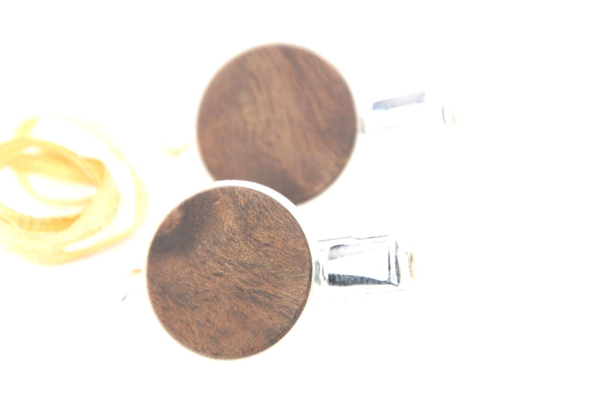 Seitenspange , Haarklammer/Krokodilklemme Paar Kleine Größe 45mm Holz 20mm Walnuss von WoodArtGermany