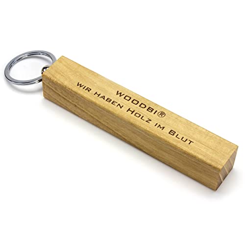 WoodBi Großer Schlüsselanhänger aus Holz XXL Größe Turnhalle Schuppen Hotelzimmer Verein Made in Germany (Akazie, mit Gravur) von WoodBi