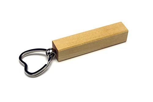 WoodBi Schlüsselanhänger aus Holz | 5 Holzarten | Schlüsselring Geschenk Anhänger | Gute Qualität aus Deutschland (Birke, Herz) von WoodBi
