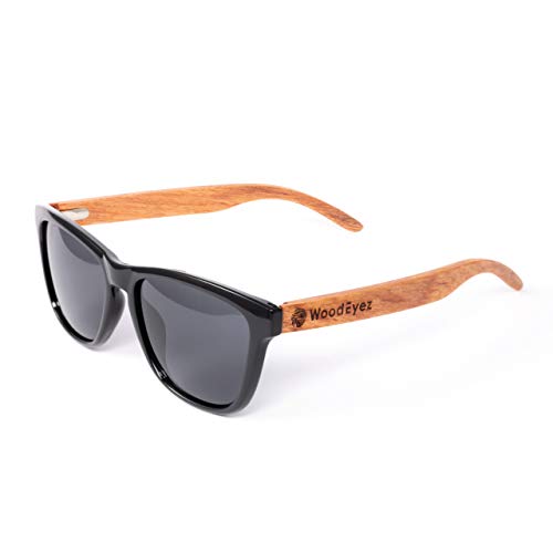 WoodEyez® Holz Sonnenbrille Herren und Damen - mit flexiblen Holzbügeln zur Anpassung an die Kopfform - polarisierende Brillengläser mit UV 400 Schutz für die Augen - für Freizeit und Alltag von WoodEyez