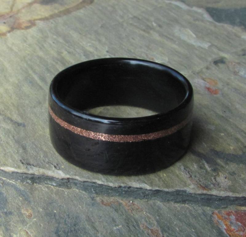Kupferspäne Inlay in Ebenholz Bentwood Ring Kupferspäne Inlay in Ebenholz Bentwood Ring von WoodFlexDesign