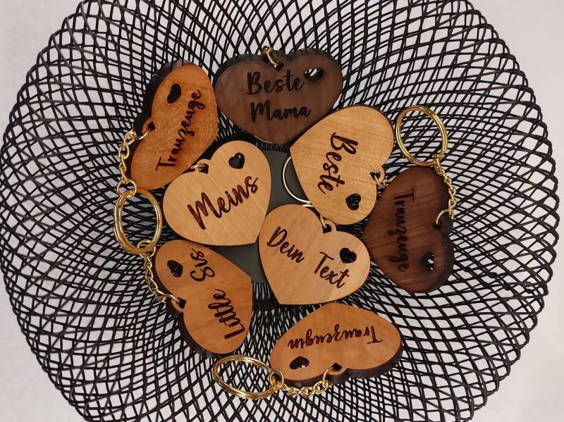 Schlüsselanhänger Herz Aus Holz Schlüsselanhänger Herz Aus Holz von WoodGart