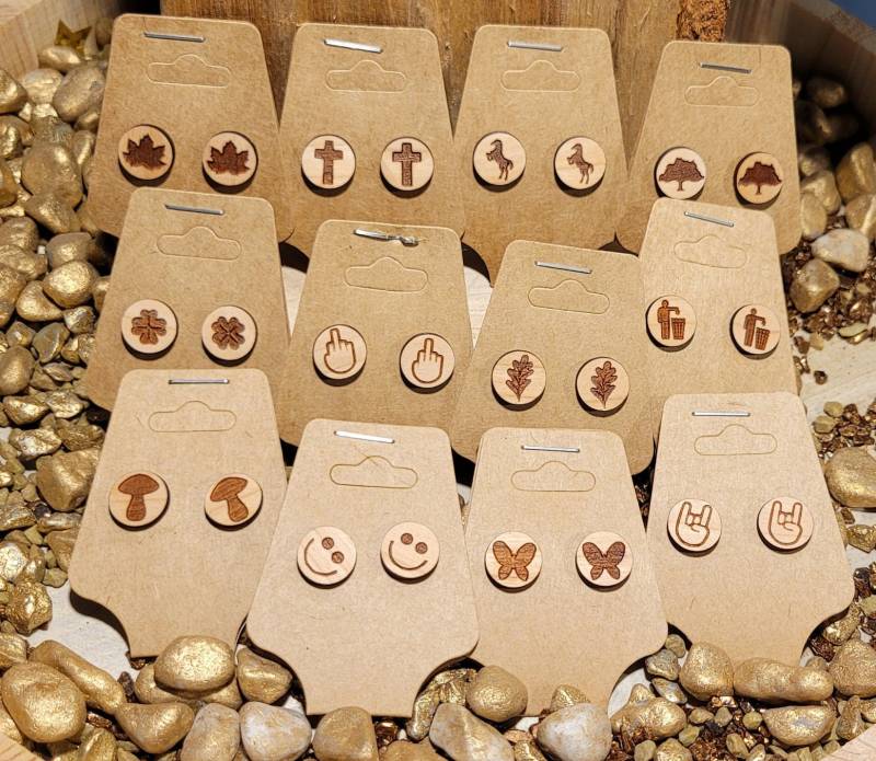 1 Paar | 2Stück Ohrstecker Aus Kirsch-Holz Mit Edelstahl Ohrstecker. 12mm Durchmesser Und 2mm Stark. Massivholz, Ohrring 1 Paar | 2Stück Ohrstecker Aus Kirsch-Holz Mit Edelstahl Ohrstecker. 12mm Durchmesser Und 2mm Stark. Massivholz, Ohrring von WoodMetalArtShop