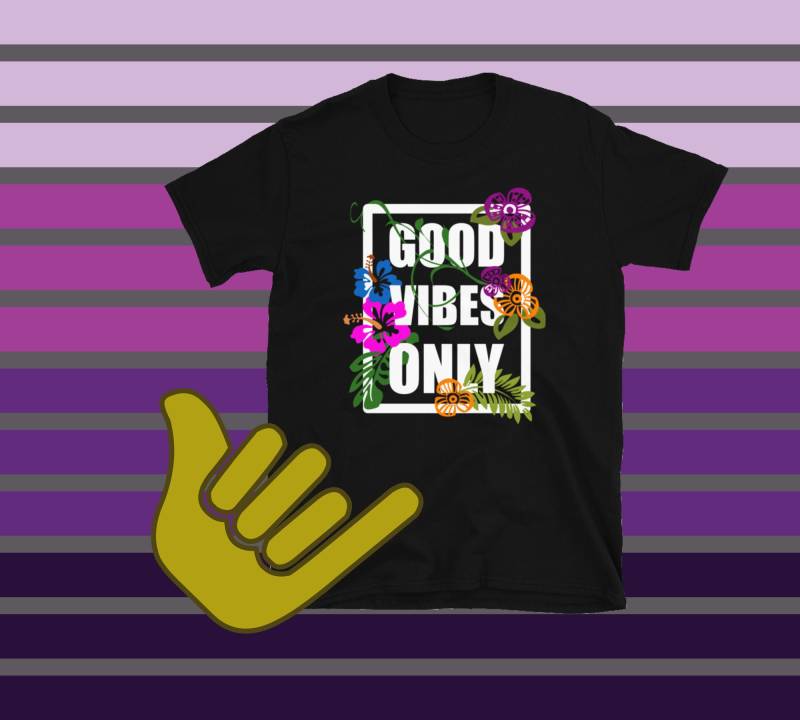 Good Vibes Only | Florales Design Frühling Sommer Blumen Motiv T-Shirt von WoodPlanet25