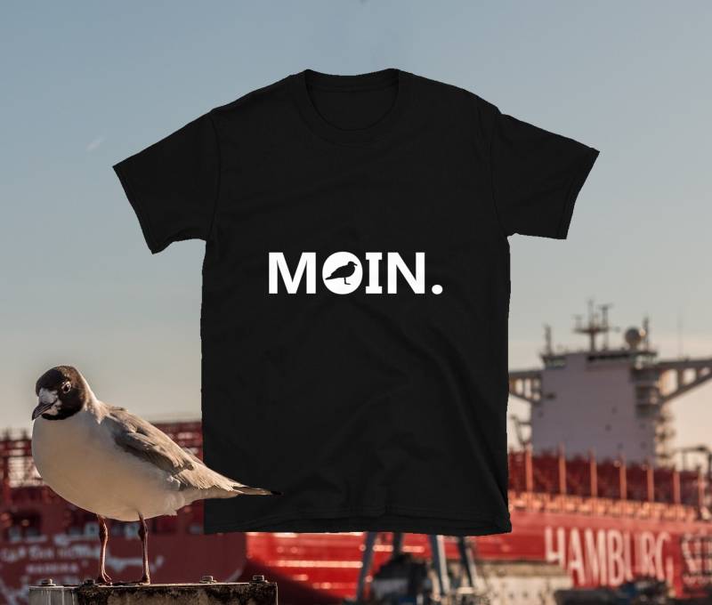 Moin Mit Möwe | Unisex-T-Shirt von WoodPlanet25