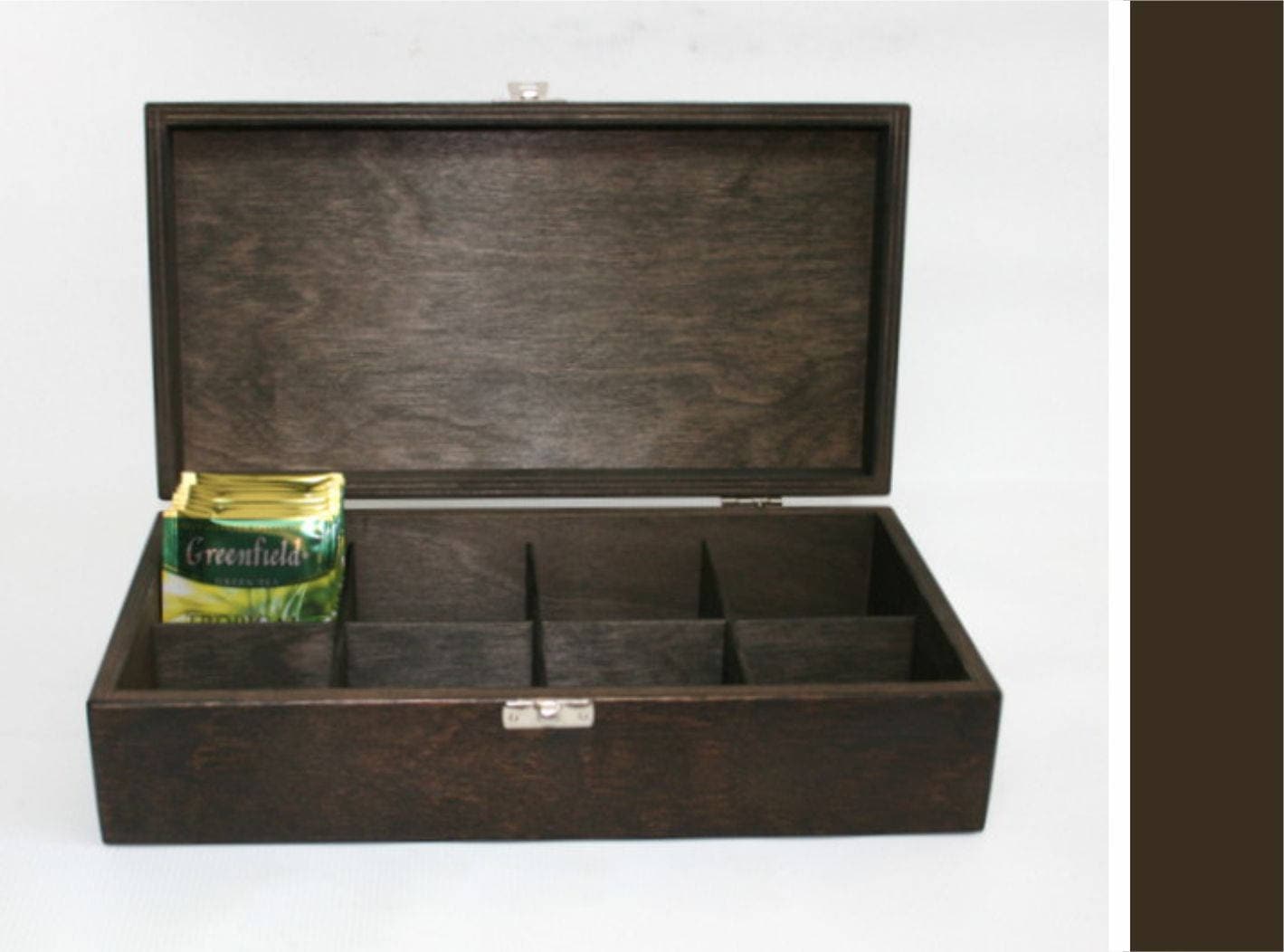 Dunkelbraune Holz Teebox Aufbewahrungsbox Mit 8 Fächern Dunkelbraune Holz Teebox Aufbewahrungsbox Mit 8 Fächern von WoodPower