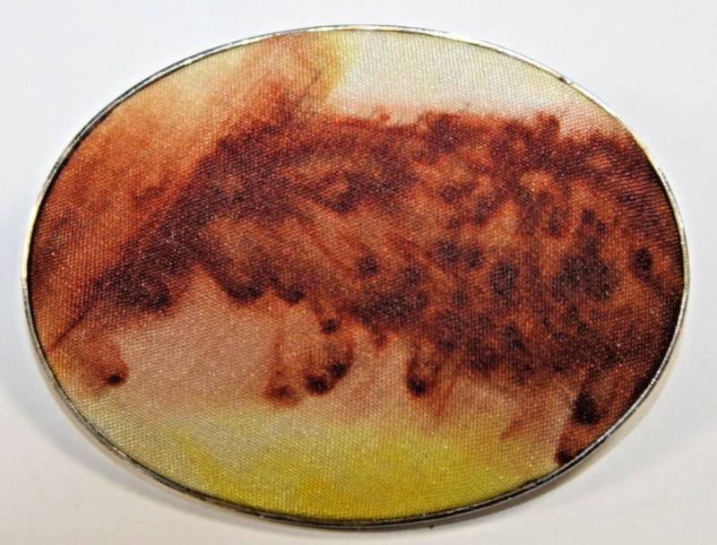 Brosche Anstecknadel Anstecker Modeschmuck 80Er 80S 90Er 90S Seidenmalerei von WoodStockShop