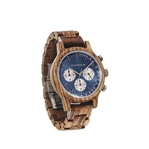 WoodWatch Chrono Mariner Kosso | Holzuhren für Herren - Armbanduhr Holz männer Premium | Wood Watch for Man | umweltfreundliches Produkt, wir Pflanzen 1 Baum für Jede Uhr von WoodWatch