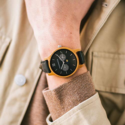 WoodWatch Maverick Jet | Holzuhren für herren - armbanduhr holz männer Premium | Wood watch for man | umweltfreundliches Produkt, wir pflanzen 1 Baum für jede Uhr von WoodWatch