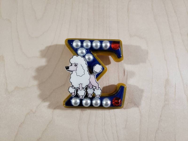 Rubine, Perlen Und Pudel-Sigma-Pin Rubine, Perlen Und Pudel-Sigma-Pin von WoodWorksByEBlack