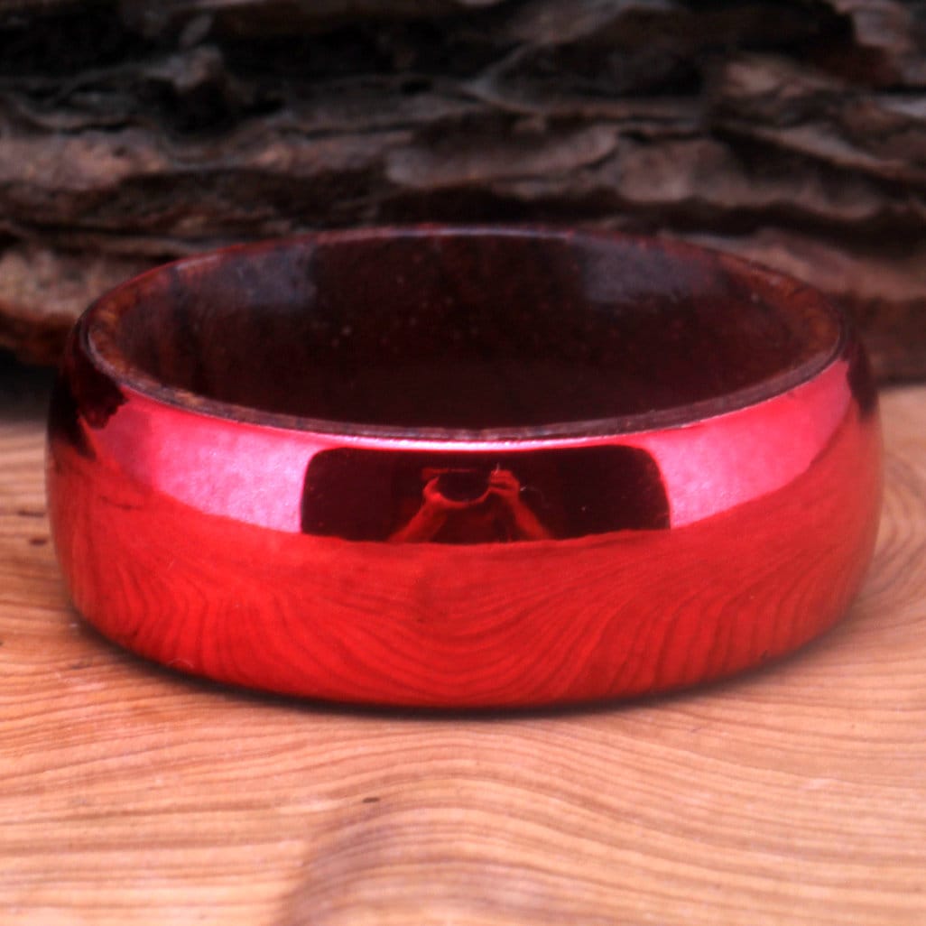 Gute Qualität Rot Wolfram Ehering, Holz Innere Jubiläum Band, Wolframring, Ring von WoodenCombArt