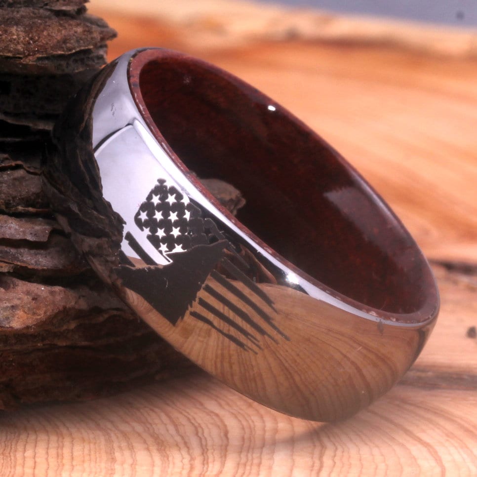 Silber Ton Wolfram Männer Wolf Ring, Amerika Flagge Ring Kopf Wilder Schmuck, Lone Geschenk von WoodenCombArt