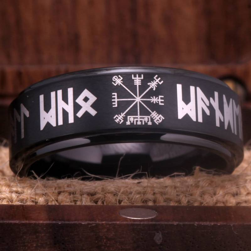 Wikinger Runenring Verlobungsring Runenringe Herren Wolfram Ehering Jubiläumsring Ring von WoodenCombArt