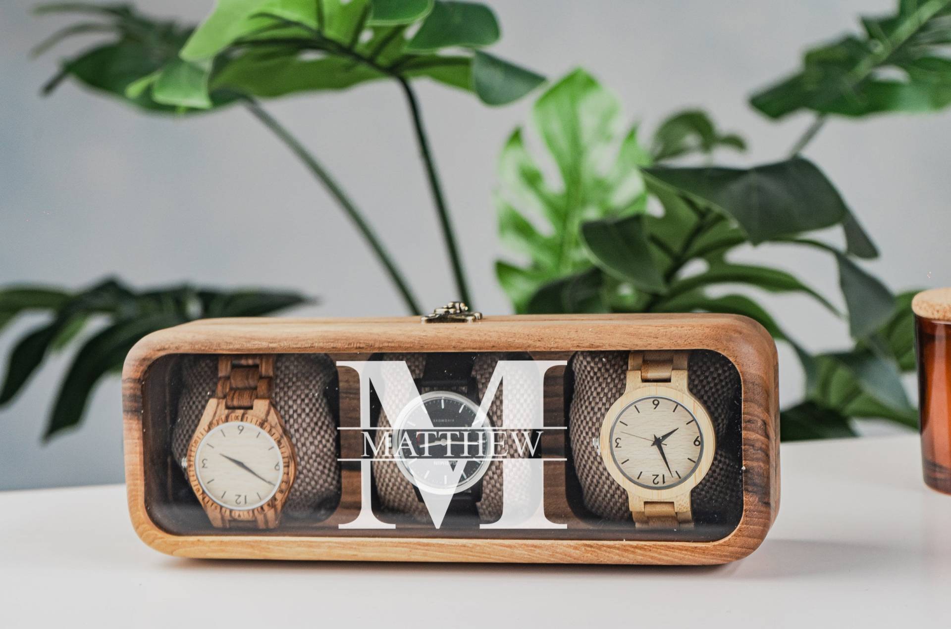 Uhrenbox Mit Deckel, Uhrenbox, Armbanduhr Uhrenbox Mit Deckel, Uhrenbox, Armbanduhr von WoodenCraftedGoods