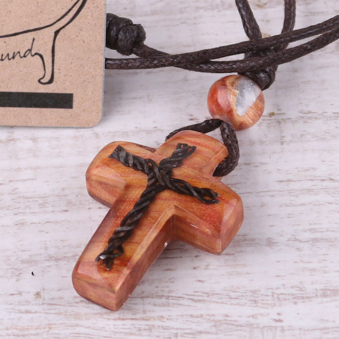 Harz Kreuz Halskette Holz Kunst Schmuck Boho Einzigartiger Unisex Christlicher Harz Kreuz Halskette Holz Kunst Schmuck Boho Einzigartiger Unisex Christlicher von WoodenDachshund