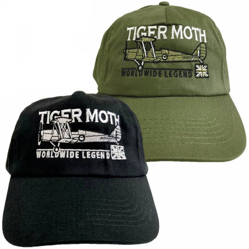 De Haviland Dh82 Tiger Moth Raf Royal-Canadian Australien Neuseeland Ww2 Doppeldecker-Flugzeug Bestickte Verstellbare Baseballkappe von WoodenModelCompany