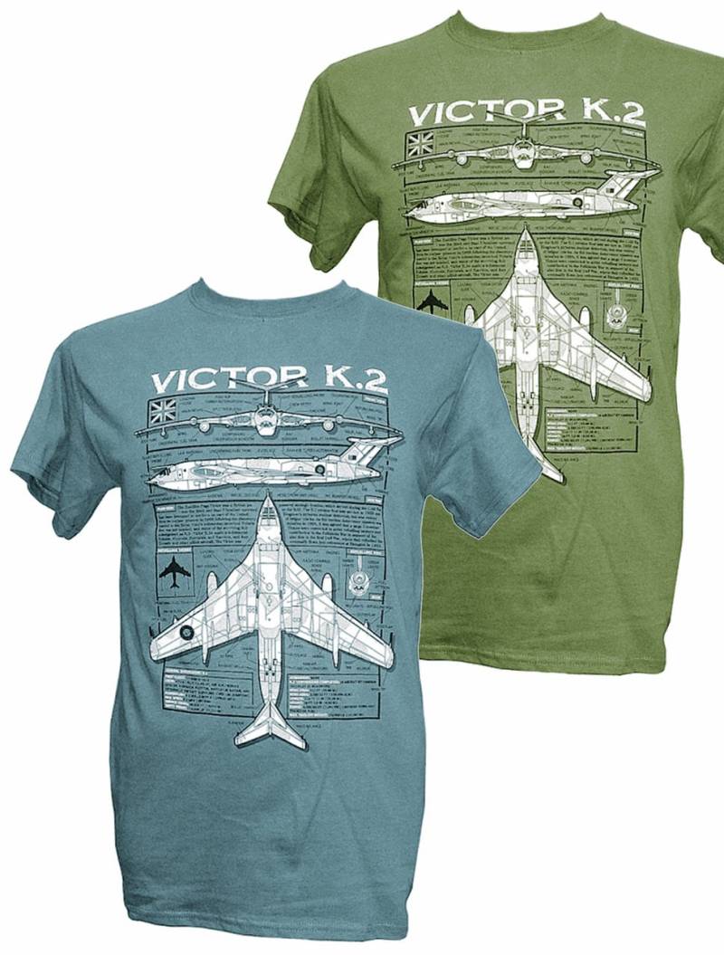 Handley Page Victor K2 Royal Air Force Nuklear Bomber Tanker Flugzeuge Grün Oder Blueprint Design T-Shirt von WoodenModelCompany