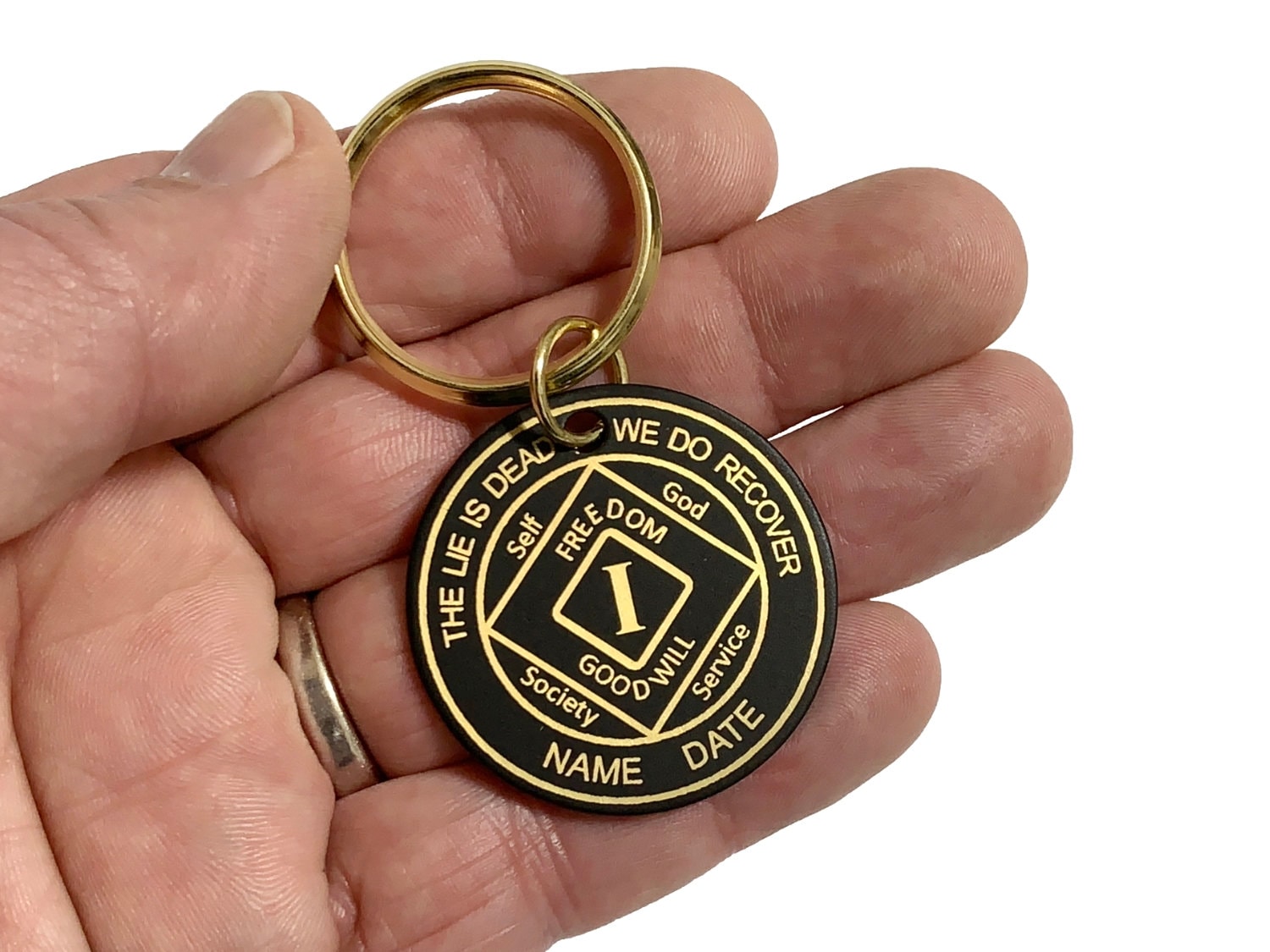 Narcoics Anonymous Schlüsselanhänger, Personalisierte Messing Na Geburtstag Clean Time Geschenke, 12 Schritt Geschenke Für Pate Oder Sponsee von WoodenUrecover