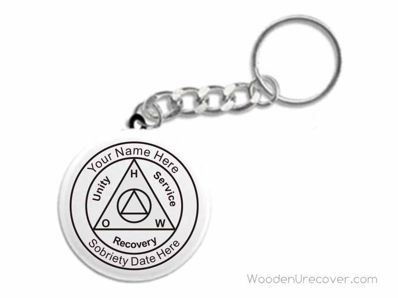 Personalisierte Taste Style Aa Keychain, Personalisierte Anonyme Alkoholiker Jubiläumsgeschenk, 12 Schritt Genesung Nüchternheit Geschenk von WoodenUrecover