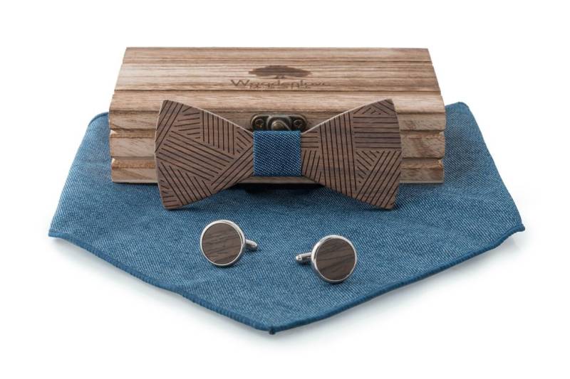 Kinderholzfliege "Karlo" Jeans von WoodenloveshopDE