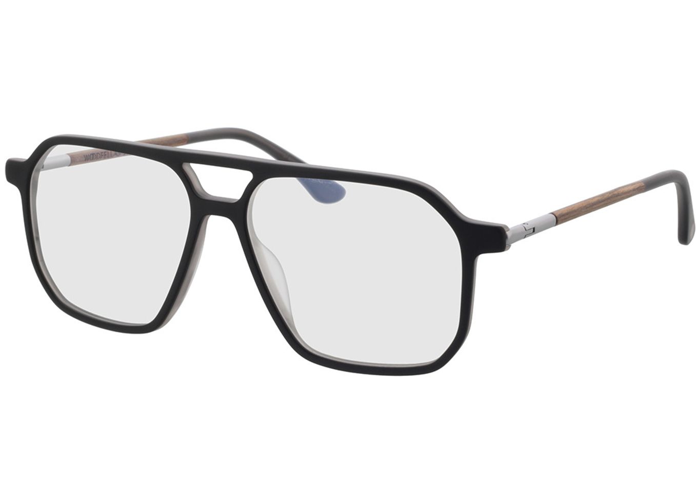 Woodfellas Optical Blip macassar grey 57-15 Brillengestell inkl. Gläser, Herren, Vollrand, Pilot von Woodfellas