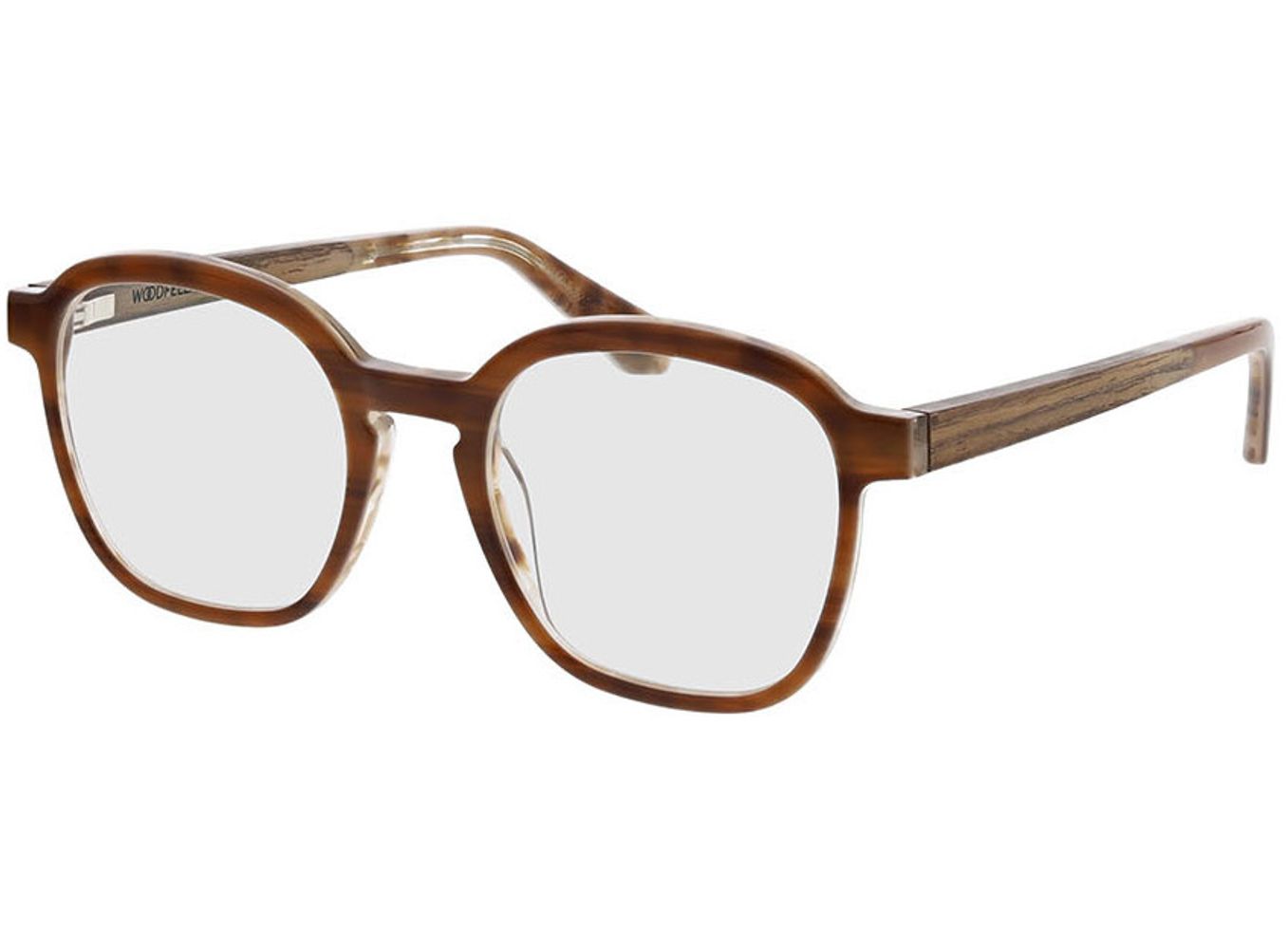 Woodfellas Optical Bloom walnut/brown 47-19 Brillengestell inkl. Gläser, Damen, Vollrand, Rechteckig von Woodfellas