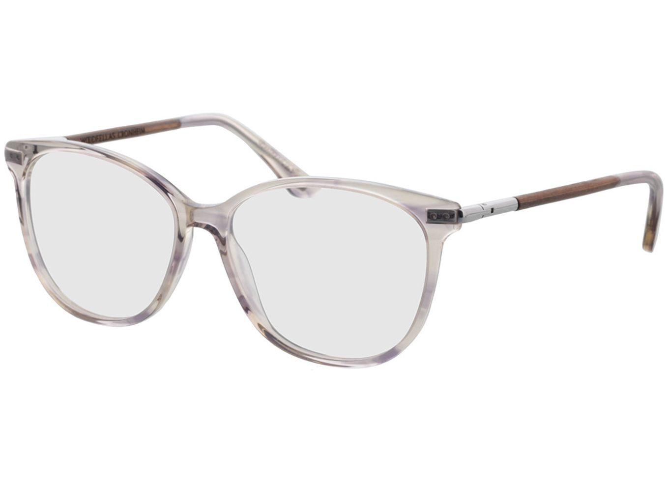 Woodfellas Optical Cronheim macassar/grey 54-14 Brillengestell inkl. Gläser, Damen, Vollrand, Cateye von Woodfellas