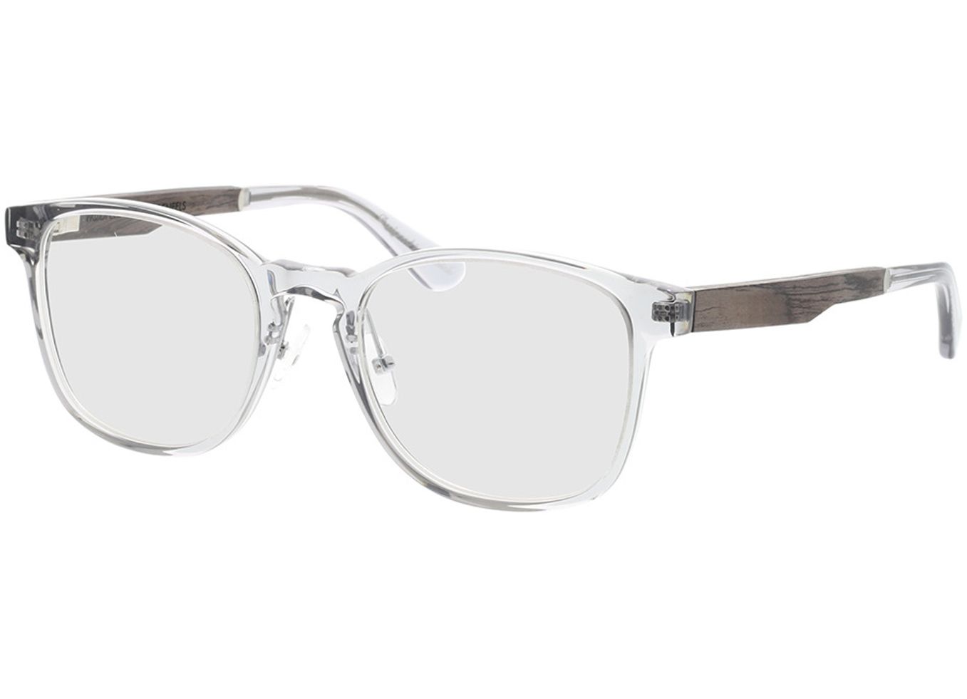 Woodfellas Optical Friedenfels black oak/crystal grey 52-20 Brillengestell inkl. Gläser, Damen/Herren, Vollrand, Eckig von Woodfellas