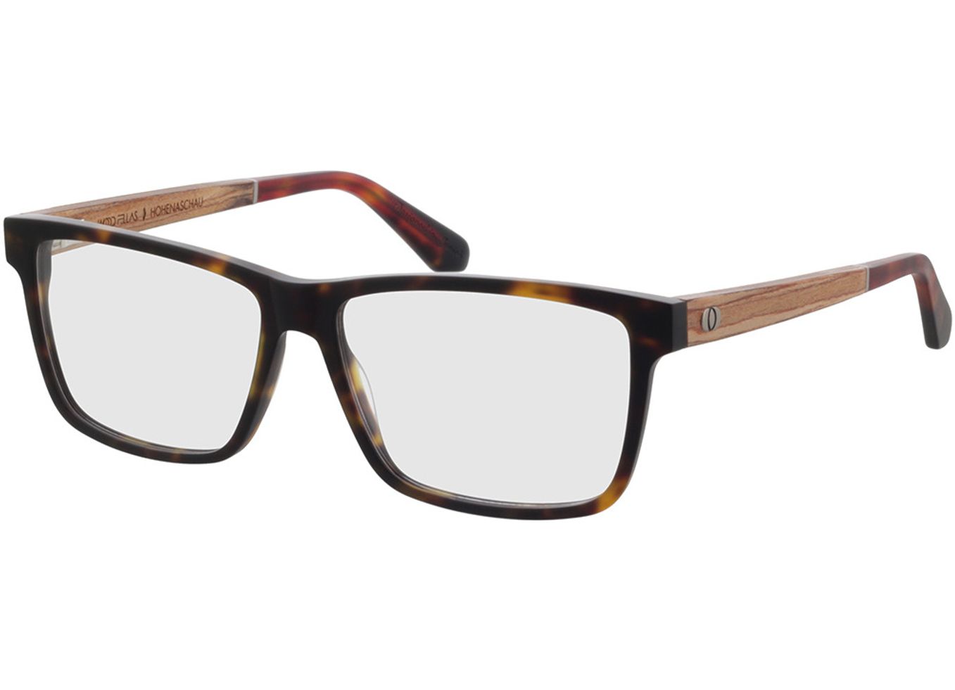 Woodfellas Optical Hohenaschau zebrano 56-16 Brillengestell inkl. Gläser, Herren, Vollrand, Eckig von Woodfellas