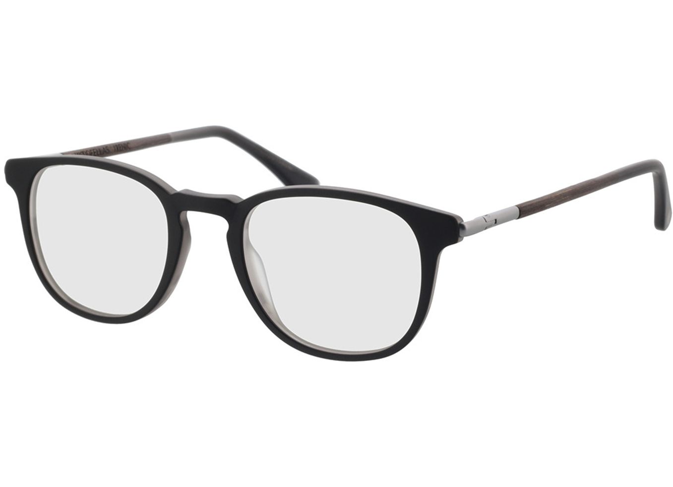 Woodfellas Optical Irenic curled/grey matt 49-21 Brillengestell inkl. Gläser, Herren, Vollrand, Rund von Woodfellas