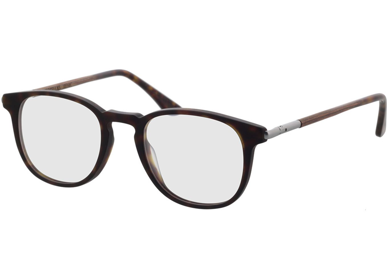 Woodfellas Optical Irenic walnut/havana 49-21 Brillengestell inkl. Gläser, Herren, Vollrand, panto von Woodfellas