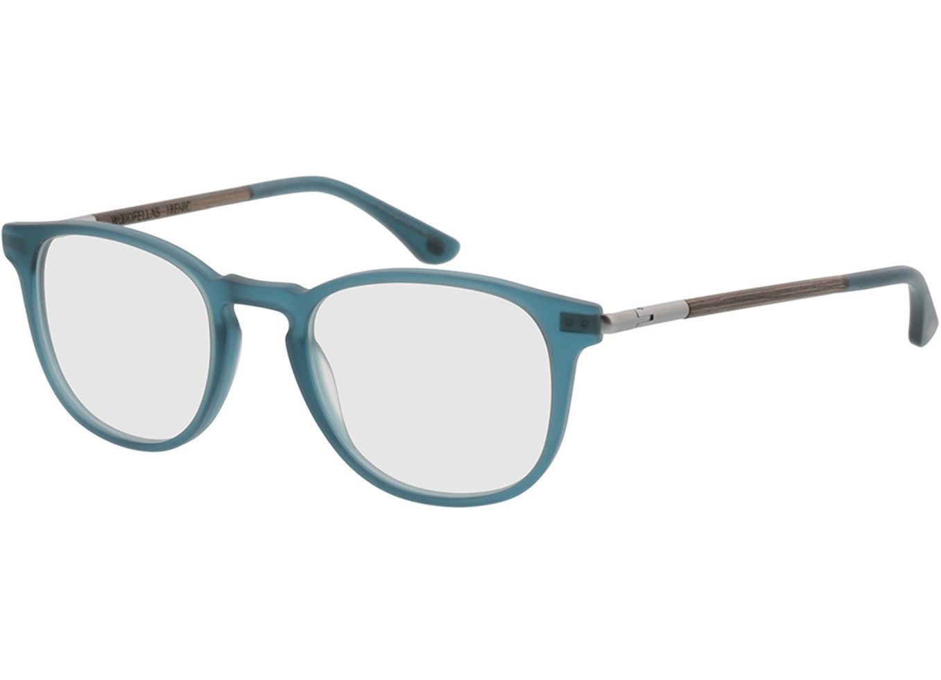 Woodfellas Optical Irenic walnut/indigo 49-21 Brillengestell inkl. Gläser, Damen/Herren, Vollrand, panto von Woodfellas