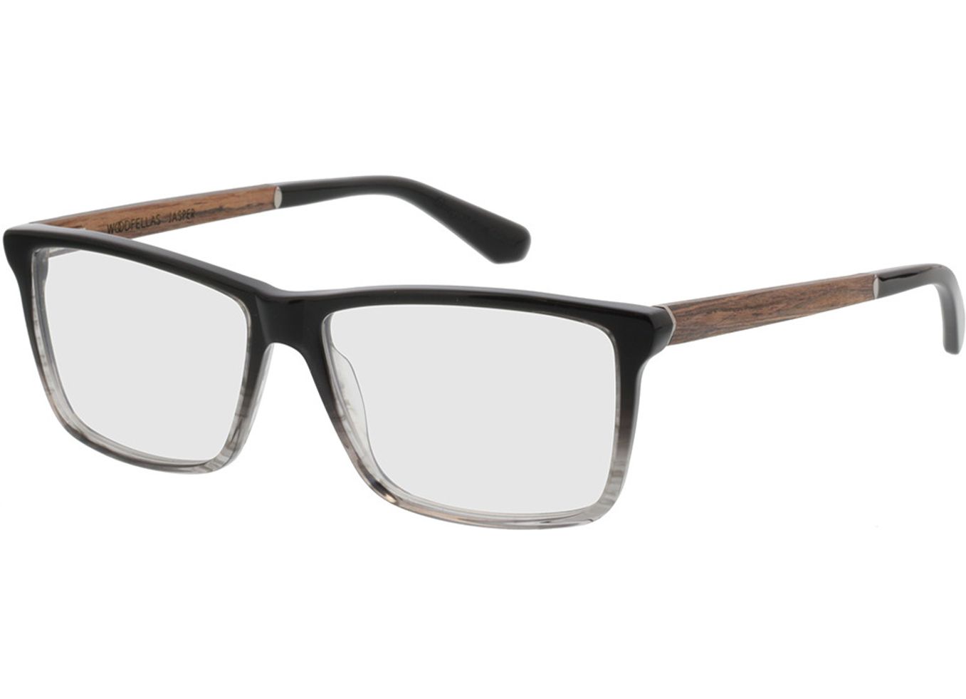 Woodfellas Optical Jasper macassar/black 56-15 Brillengestell inkl. Gläser, Damen/Herren, Vollrand, Rechteckig von Woodfellas