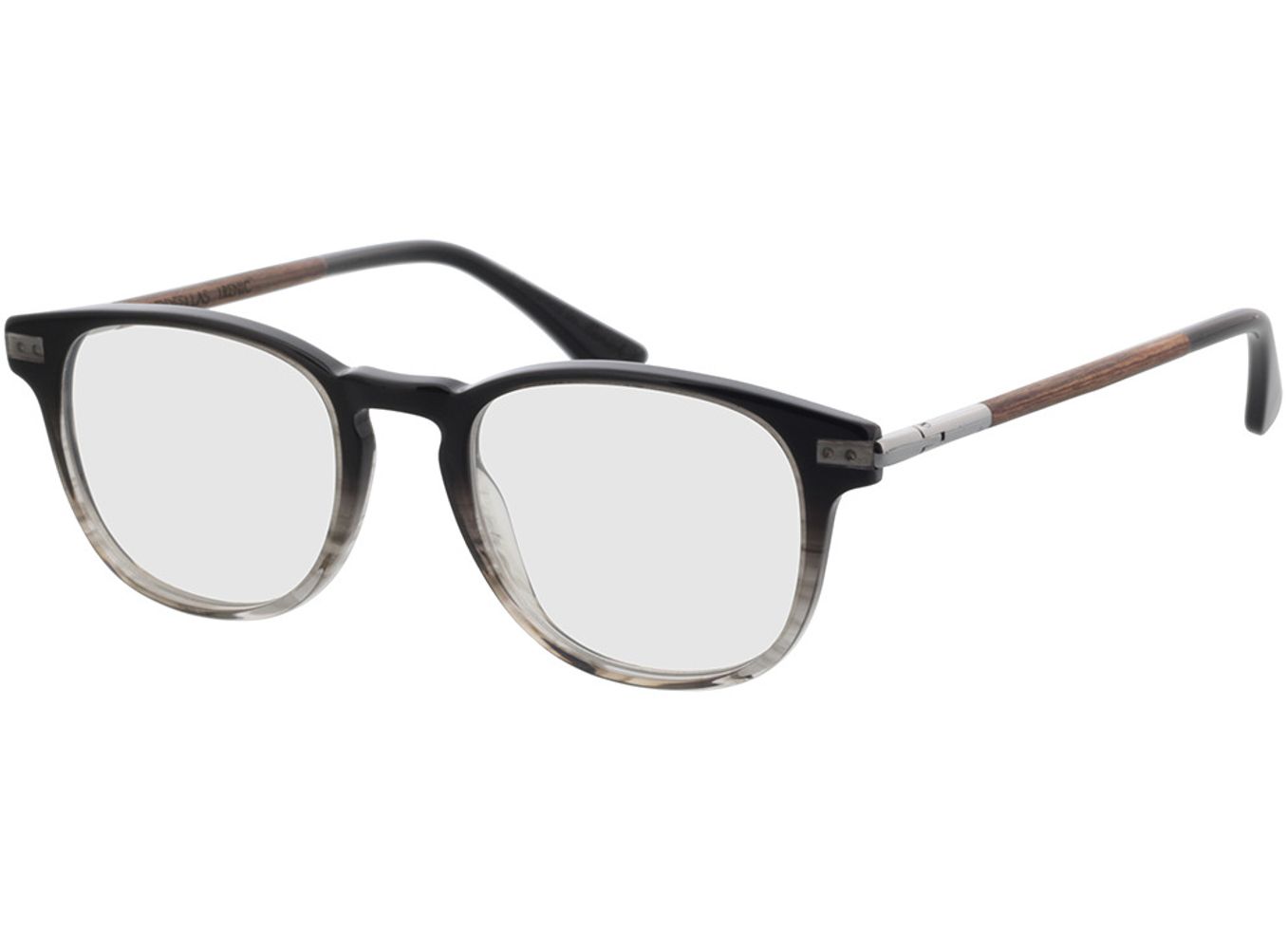 Woodfellas Optical Lucida macassar/black 47-19 Brillengestell inkl. Gläser, Damen/Herren, Vollrand, Rund von Woodfellas