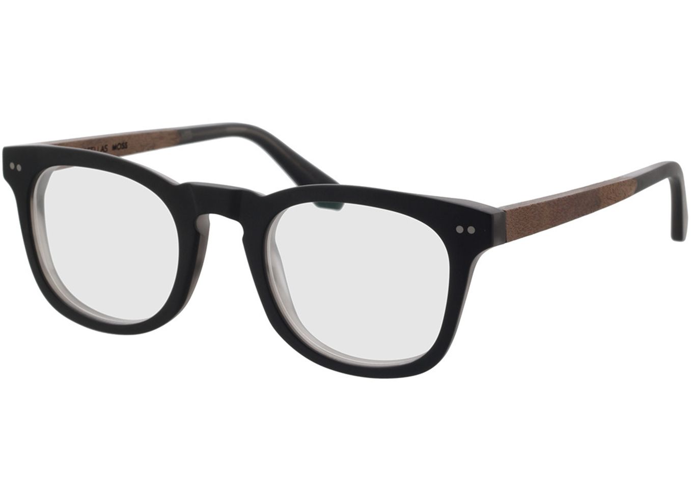 Woodfellas Optical Moss curled/grey 53-24 Brillengestell inkl. Gläser, Herren, Vollrand, Eckig von Woodfellas