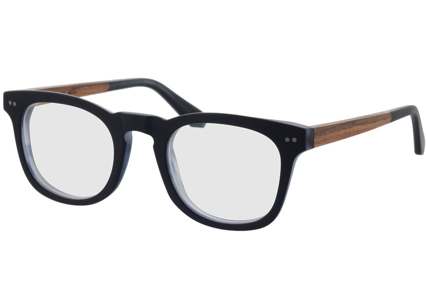 Woodfellas Optical Moss macassar/blue 53-24 Brillengestell inkl. Gläser, Herren, Vollrand, Eckig von Woodfellas