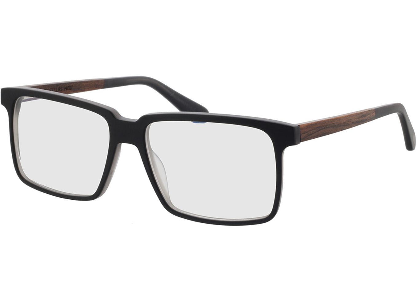 Woodfellas Optical Next macassar grey 57-16 Brillengestell inkl. Gläser, Herren, Vollrand, Rechteckig von Woodfellas