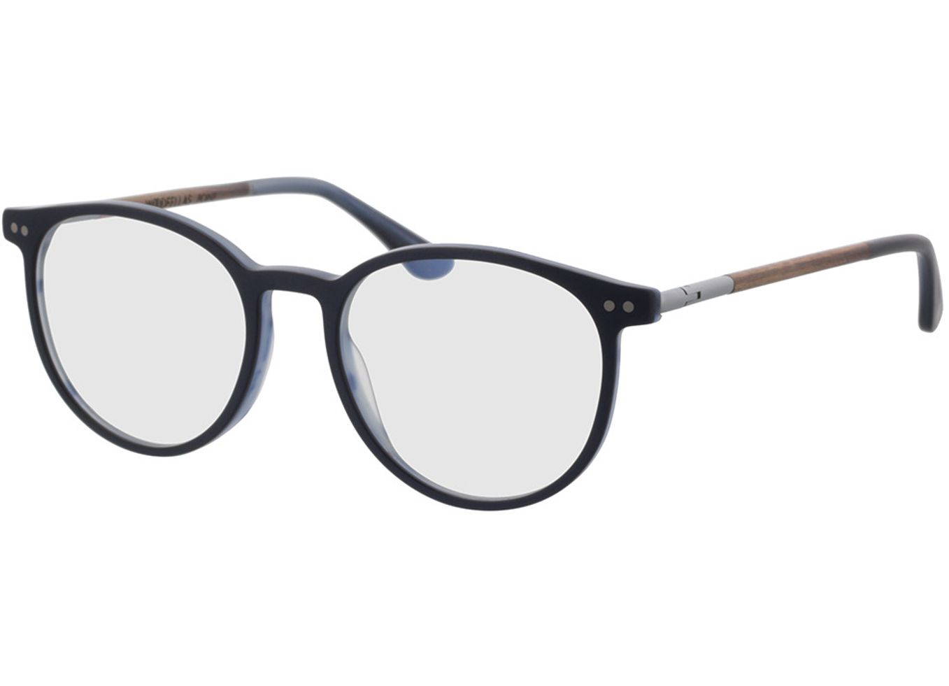 Woodfellas Optical Point macassar/blue 50-18 Brillengestell inkl. Gläser, Damen/Herren, Vollrand, panto von Woodfellas