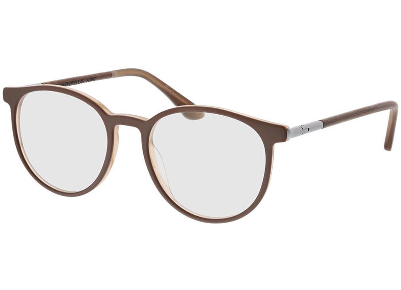 Woodfellas Optical Point macassar/dark brown 50-18 Brillengestell inkl. Gläser, Damen, Vollrand, panto von Woodfellas