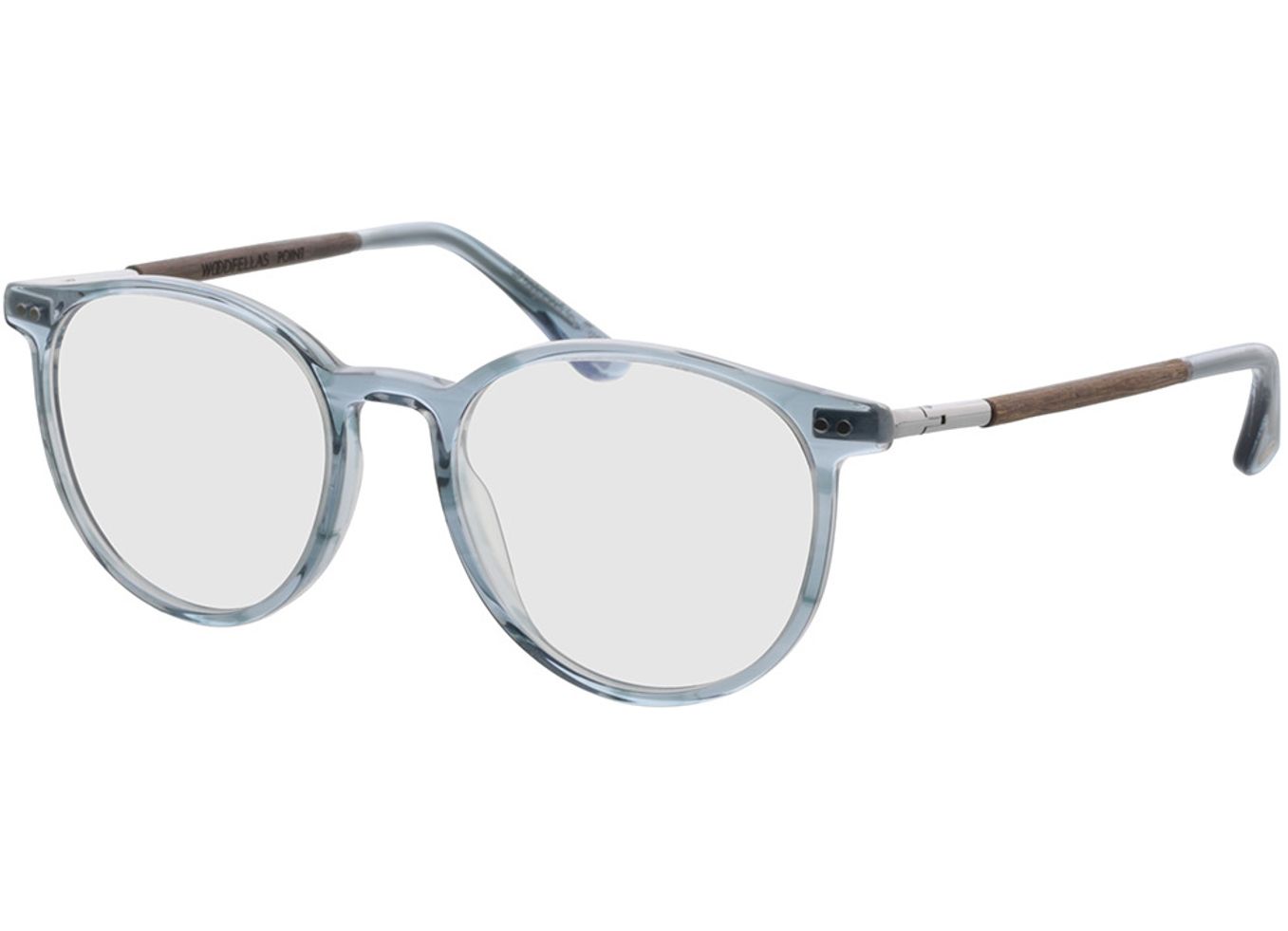 Woodfellas Optical Point walnut/blue 50-18 Brillengestell inkl. Gläser, Damen/Herren, Vollrand, panto von Woodfellas