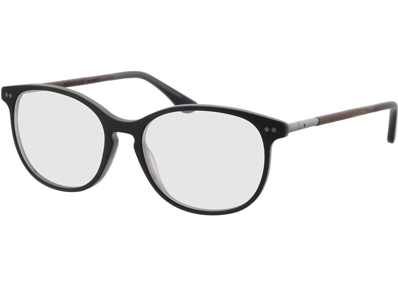 Woodfellas Optical Prospect curled/grey matte 54-17 Brillengestell inkl. Gläser, Damen, Vollrand, Rund von Woodfellas