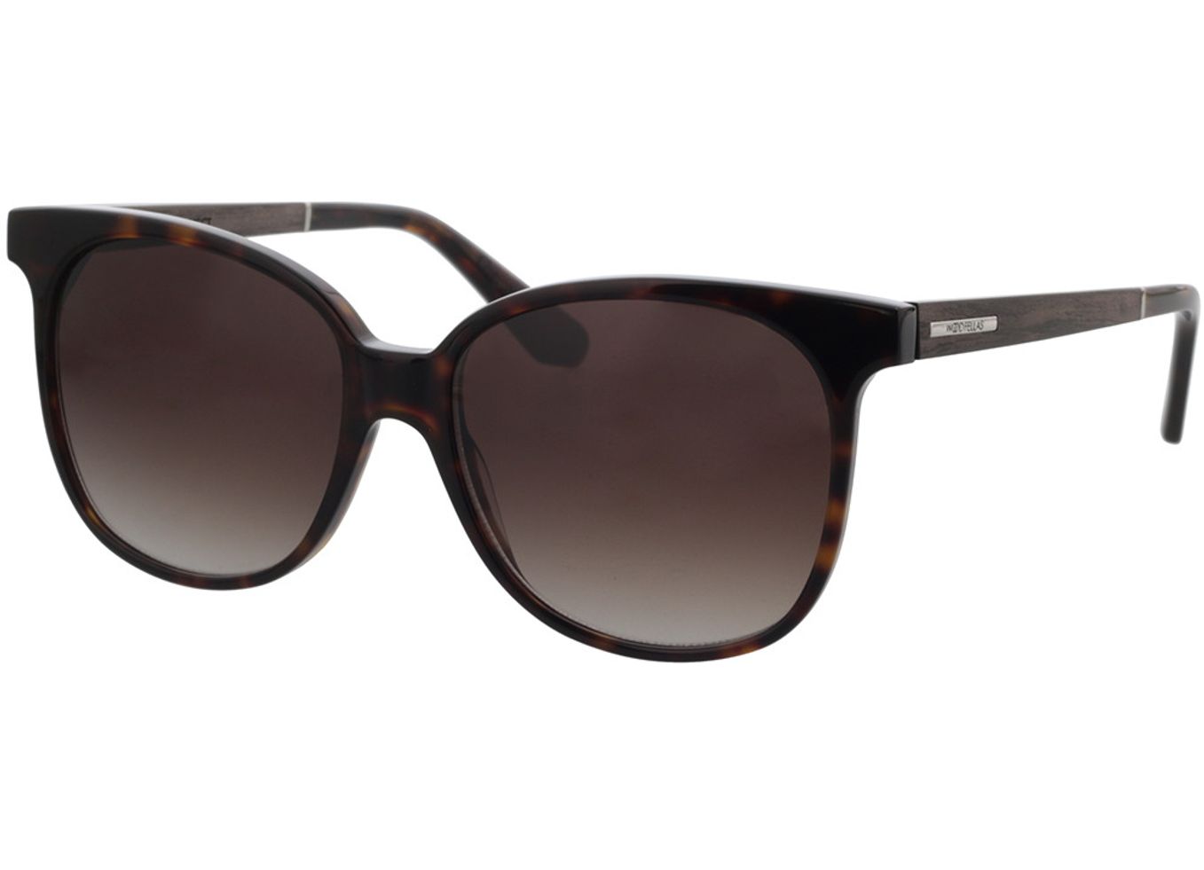 Woodfellas Sunglasses Aspect black oak/havana 55-17 Sonnenbrille mit Sehstärke erhältlich, Damen, Vollrand, Eckig von Woodfellas