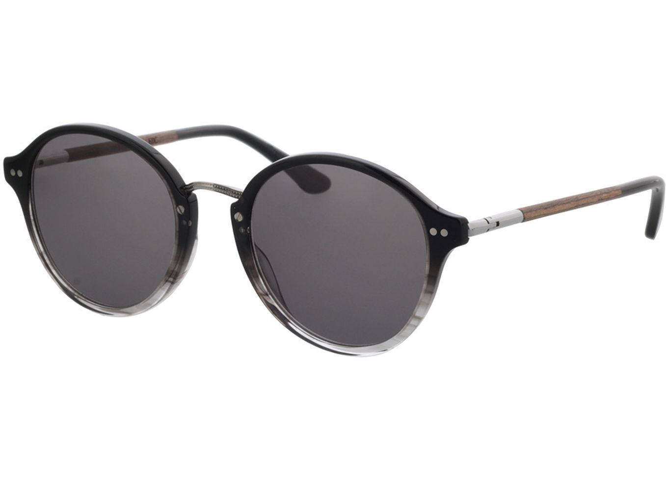 Woodfellas Sunglasses Etic macassar/black-grey 50-21 Sonnenbrille mit Sehstärke erhältlich, Damen/Herren, Vollrand, Rund von Woodfellas