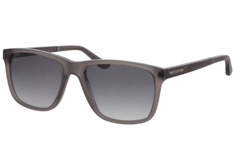 Woodfellas Sunglasses Focus black oak/grey 56-18 Sonnenbrille mit Sehstärke erhältlich, Herren, Vollrand, Eckig von Woodfellas