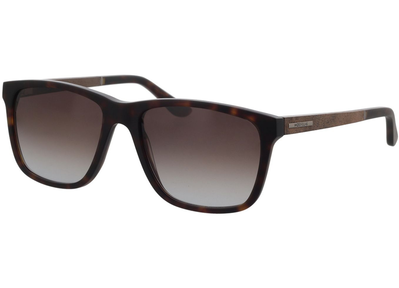 Woodfellas Sunglasses Focus curled/havana 56-18 Sonnenbrille mit Sehstärke erhältlich, Herren, Vollrand, Eckig von Woodfellas