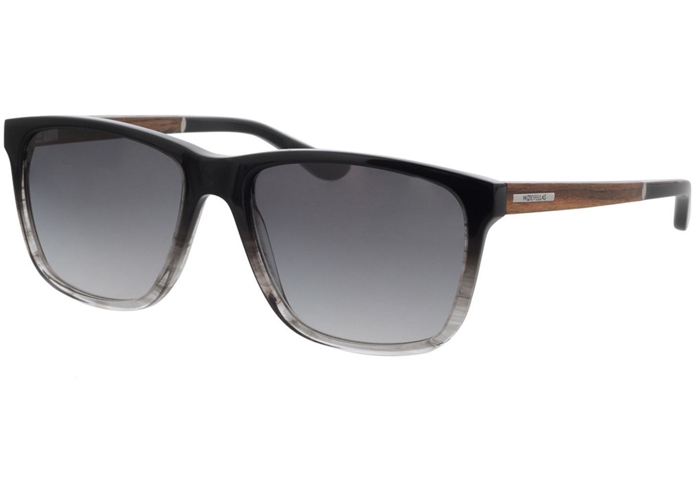 Woodfellas Sunglasses Focus macassar/black-grey 56-18 Sonnenbrille mit Sehstärke erhältlich, Herren, Vollrand, Eckig von Woodfellas