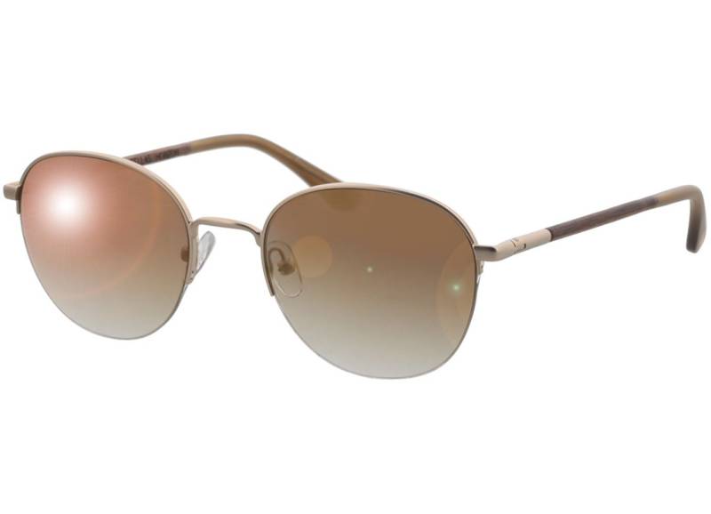 Woodfellas Sunglasses Horizon macassar/gold 52-20 Sonnenbrille mit Sehstärke erhältlich, Damen/Herren, Halbrand, Rund von Woodfellas